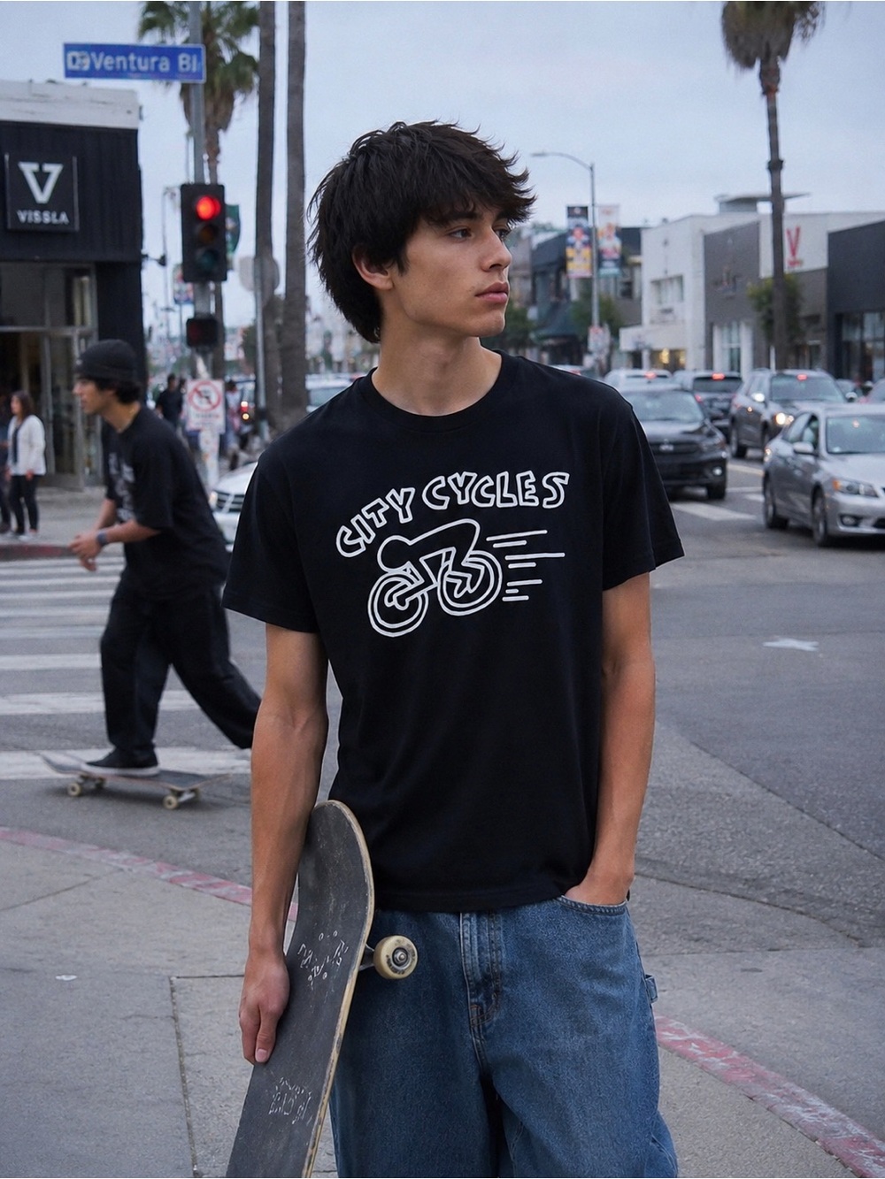 🖤 H&M x Keith Haring City Cycles Graphic T-Shirt Black Size Small
